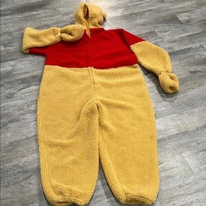 Disney Winnie the Pooh indie costume Sherpa fleece Red and Yellow Fleece Footie
